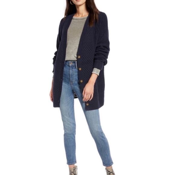 NWT Treasure & Bond Womens Cardigan Sweater Cable Knit Oversized Button M/L - Picture 1 of 11